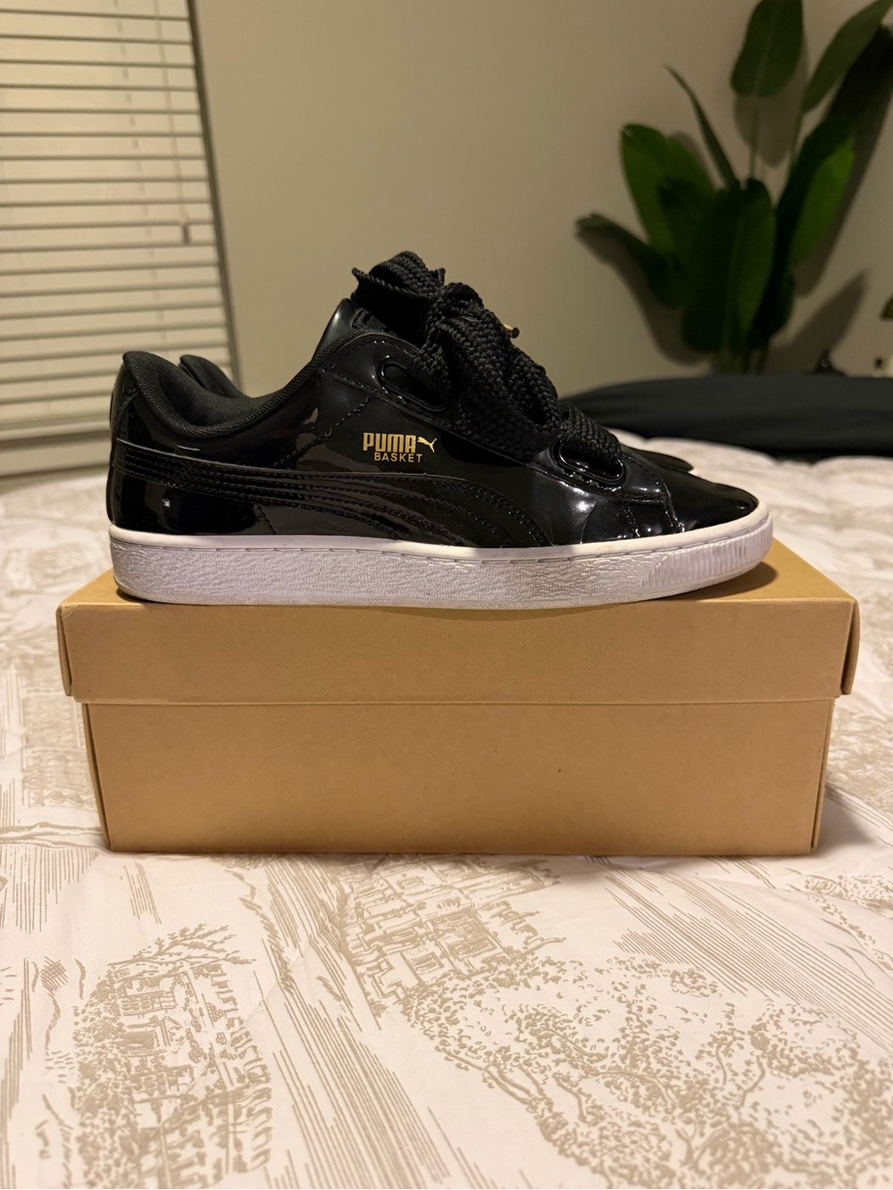 Puma Basket Glossy Black Sneakers